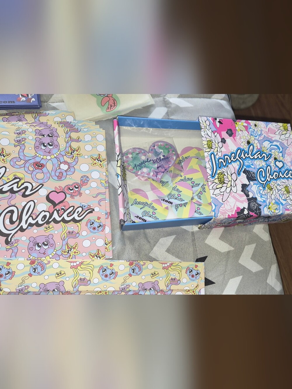 Irregular Choice Pink & Yellow Mini Pouch, Box And Envelopes
